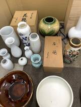 花瓶②　中古　まとめ　木箱　信楽焼　出石焼　秀壷　九谷焼　光山　明陶　陶器　生け花　壷　インテリア　花瓶　2箱発送　_画像5