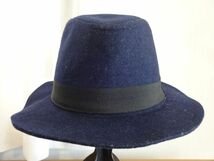 S ヒデトレーディング S メンズ・紳士　紺色帽子　フェドラハット サイズ６１cm〜　中折れハット　キャップ　帽子　タグ付_画像2