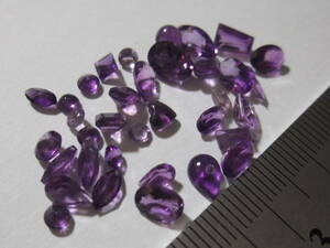 . ornament goods cut loose remove stone main *amethyst small bead set 3 purple crystal quartz series fa set cut less hole main 9.3ct * unused new goods various 324-6