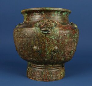 ◆古寳堂◆西周時期 青銅製 三羊罐 置物 賞物 極細工 古置物 古擺件 中国古美術 時代物 古董品