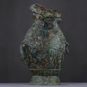 ◆古寳堂◆漢時期 青銅製 魚蕁 置物 賞物 極細工 古置物 古擺件 中国古美術 時代物 古董品