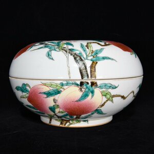 ◆古寳堂◆清 雍正年製款 粉彩 福寿紋 果盒 古陶瓷品 極細工 古置物 古擺件 中国古美術 時代物 古董品