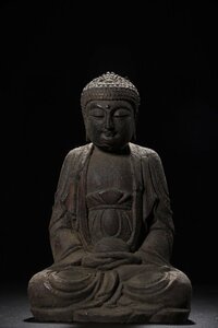 ◆古寳堂◆清 沈む香木製 細密彫 釋迦摩尼像 仏教古美術 供養品 賞物 極細工 古置物 古擺件 中国古美術 時代物 古董品