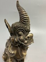 ◆古寳堂◆清 銅製 銀鍍 獨角獣 極細工 古置物 古擺件 中国古美術 時代物 古董品_画像8