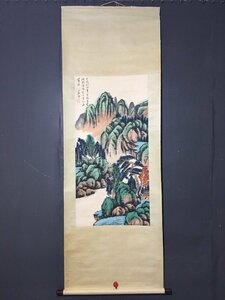 ◆古寳堂◆中国書画『清代画家王原祁・山水画・三尺中堂画・宣紙』肉筆紙本・掛け軸・書画立軸・中国美術・コレクター必見