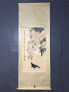 ◆古寳堂◆中国書画『近現代画家齊白石・花鳥画・三尺中堂画・宣紙』肉筆紙本・掛け軸・書画立軸・中国美術・コレクター必見