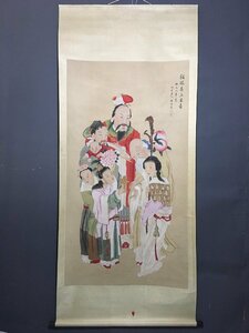 ◆古寳堂◆中国書画『近現代画家黄山寿・人物画・六尺中堂画・宣紙』肉筆紙本・掛け軸・書画立軸・中国美術・コレクター必見