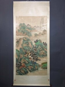 ◆古寳堂◆中国書画『近現代画家馮超然・山水画・六尺中堂画・宣紙』肉筆紙本・掛け軸・書画立軸・中国美術・コレクター必見