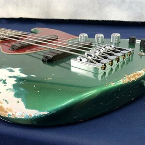 ★中古品★レリック仕様ベースギター XJ-1T 5ST Vintage Sherwood Green White Blonde Xotic エキゾチックの画像5