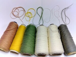  change thread ... braided thread handicrafts thread approximately 780g( core stick contains ) ocher, yellow color, light green, white group unevenness 