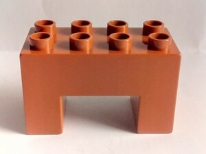 レゴデュプロ 　2×4×2 センターカットアウト　茶色　ブラウン　ブロック