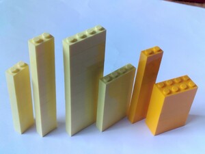 LEGO レゴ 基本ブロック　クリーム色と橙色　1×2、1×4、2×4 計46個セット