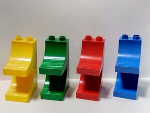 レゴデュプロ 2×3×2　カーブブロック 8個セット　黄色、緑、赤、青　各2個　パーツ 特殊ブロック 