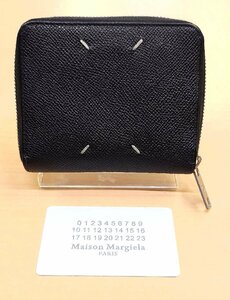 送料520円 Maison Margiela メゾン マルジェラ 小銭入れ付き財布 ラウンドジップ ラウンドファスナー レザーウォレット ブラック