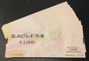 送料無料 花とみどりのギフト券 1000円 10枚 10,000円分