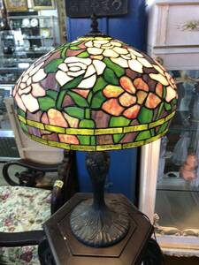  stained glass table lamp desk lamp antique rose pattern floral print interior stained glass lamp 