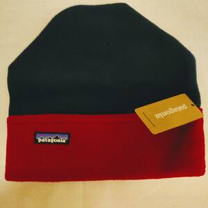 【1円～】新品　patagonia(パタゴニア)　ニット帽　フリース　Synch Alpine Hat　シンチラアルパインハット　Navy Blue w/Raspen Red　S