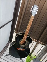 超美品 ピアノブラック！ スーパージャンボタイプ Takamine 型番不明 チューナー内蔵付プリアンプ エレアコ 長渕剛 _画像1