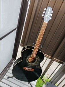 超美品 ピアノブラック！ スーパージャンボタイプ Takamine 型番不明 チューナー内蔵付プリアンプ エレアコ 長渕剛 