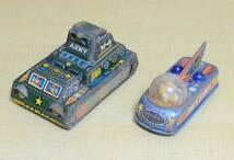 【K2778】SPACE PATROL/ARMY M-4/ロケット/戦車/ブリキ/おもちゃ/玩具/レトロ/2点_画像2