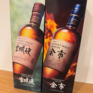 余市　宮城峡　NIKKA シングルモルトウイスキー　飲み比べセット　化粧箱付き　新品未開栓