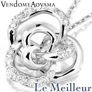 ヴァンドーム青山 フラワーデザイン ペンダントネックレス ダイヤモンド 0.25ct K18 VENDOME AOYAMA 中古 プレラブド 返品OK