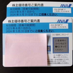 ANA株主優待券2枚　全日空　送料無料