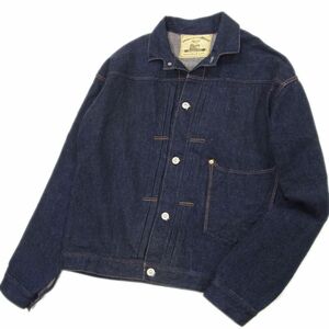 美品 定価4万円●WAREHOUSE ウエアハウス 21FW ノンパレイルブラウス デニム トラッカー ジャケット Gジャン 1ST 色濃い 濃紺 メンズ 38