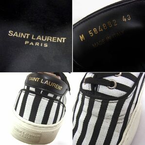 美品 定価12万1000円●SAINT LAURENT サンローラン YSL ヴェニス スニーカ シューズ ローカット ブラック メンズ 28cm 1円スタートの画像9