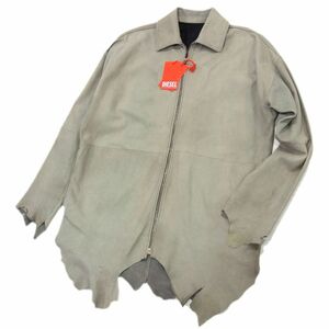 新品 定価15万円○DIESEL ディーゼル 22AW ラムレザー ライダース ジャケット 革ジャン VINTAGE加工 メンズ XS オーバーサイズ 未使用 羊革