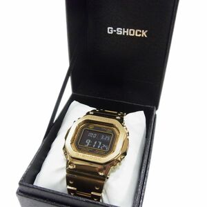 美品 定価8万円以上●Gショック フルメタル 腕時計 電波 タフソーラー CASIO G-SHOCK GMW-B5000GD-9JF ゴールド メンズ 高級 1円スタート