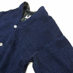 美品 定価3万円以上●Blue Trick ブルートリック コート ジャケット メンズ レディース 藍染め 春物 花柄 パッチワーク オーバーサイズの画像7