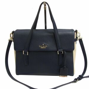 ◆kate spade ケイトスペード 2way レザーショルダーバッグ ハンドバッグ バイカラー 牛革 レディース 1円スタート