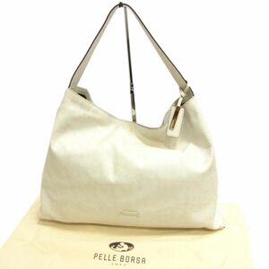 ◆PELLE BORSA ペレボルサ ワンショルダーバッグ 大きめサイズ USED加工 レザーバッグ レディース