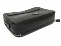 定価20万円◇PRADA プラダ 2VF052 VITELLO CITY NERO トラベル セカンドバッグ ストラップ付 クラッチバッグ ブラック イタリア製_画像6