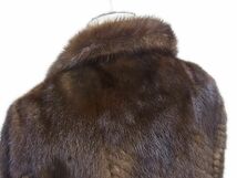 高級毛皮◇シェブロンカット ミンクコート MINK FUR ダークブラウン 毛艶 毛並 良好 11号 レディース 1円スタート_画像4