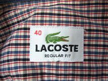 ☆LACOSTE ラコステ 長袖 チェック シャツ ボタンダウン メンズ 春物 レギュラーフィット 1円スタート_画像3