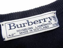 オールド◇Burberrys ラムウール アンサンブル 半袖セーター カーディガン 騎兵刺繍/ボタン バーバリー レディース 1円スタート_画像6