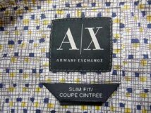 美品 春物◇ARMANI EXCHANGE SLIM FIT 幾何学模様 総柄 長袖シャツ 柄シャツ メンズ 人気モデル 1円スタート_画像7