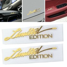 Limited EDITION(小)メッキ調ステッカー【ゴールド】2P■HONDA ヤマハ SUZUKI KAWASAKI トヨタ 日産 三菱 スバル ダイハツ 等バイクや車に_画像1