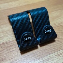 Jeep カーボン柄 ヘッドレスト フック 2P■クライスラー・ジープ ラングラー アンリミテッド グランドチェロキー コンパス レネゲード_画像4