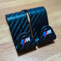 BMW【M】カーボン柄 ヘッドレスト フック 2P■Mシリーズ MPerformance MSport MPower E36 E39 E46 E60 E90 F10 F20 F30 x1x2x3x4x5x6x7x8_画像4