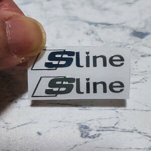 【S Line】メッキ調ステッカー 2P■アウディ Sライン A1 A3 A4 B5 B6 B7 B8 A5 C5 A6 C6 c7 A7 A8 A1 V8 Q3 Q5 Q7 SQ5 RS■車内 小物 PC