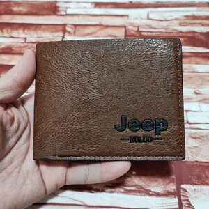 Jeep ビンテージ カードケース 財布【ブラウン】クライスラー・ジープ ラングラー アンリミテッド グランドチェロキー コンパス レネゲード