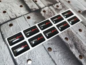 TRD 3Dミニステッカー 10P■プリウス クラウン ハリアー アルファード アクア ヤリスクロス ライズ RAV4 86 カムリ C-HR bB プラド