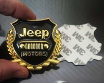 Jeep メタルエンブレム ゴールド 1P■クライスラー・ジープ ラングラー アンリミテッド グランドチェロキー コンパス レネゲード_画像7