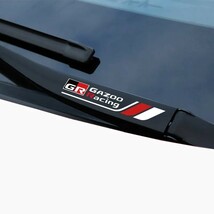 トヨタ【GR】GAZOO RACING ワイパーブレード用 ステッカー 2P■プリウス クラウン ハリアー アルファード アクア ヤリスクロス 86 C-HR_画像2