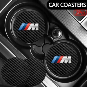 BMW【///M】カーボンレザー ドリンクホルダー コースター 2P■Mシリーズ MPerformance MSport MPower Mパフォーマンス Mスポーツ Mパワー