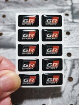 GR SPORT 3Dミニステッカー 10P■プリウス クラウン ハリアー アルファード アクア ヤリスクロス ライズ RAV4 86 カムリ C-HR bB プラド_画像8