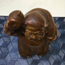 【中古現状品/インボイス登録店/CSH】七福神 大黒天様 木製 木彫り 縁起物 開運 置物 飾り物 インテリア　MZ0312_画像4